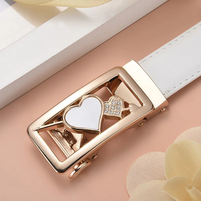 Ceinture Automatique Chic en Cuir pour Femmes