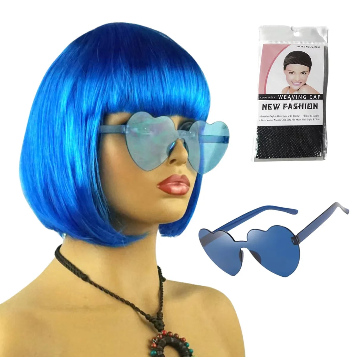 Perruque Bobo Néon Fun pour Fêtes et Cosplay