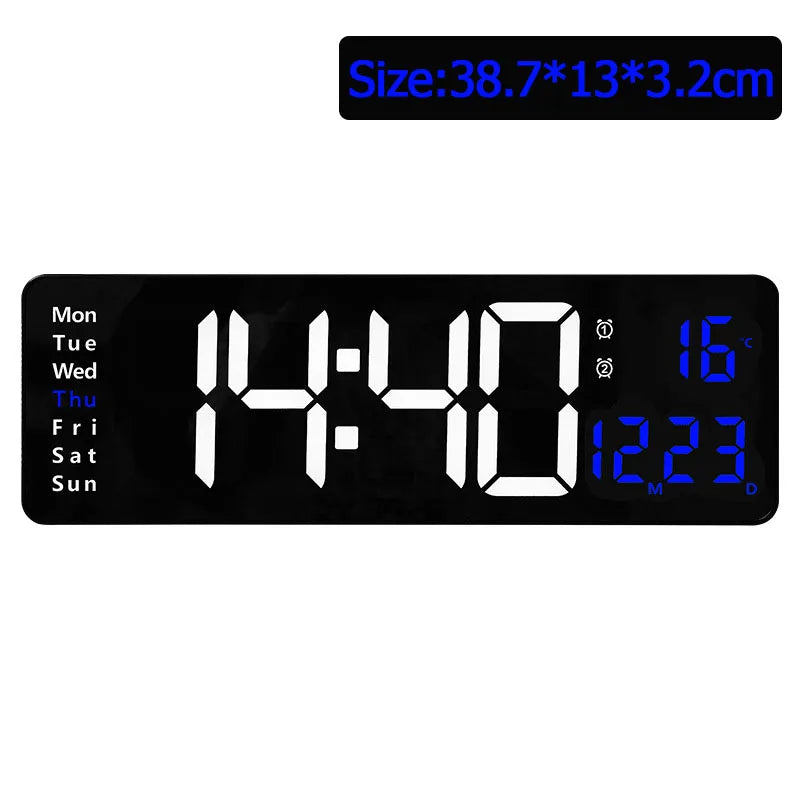 Horloge Murale LED Multifonction Télécommande et Mémoire