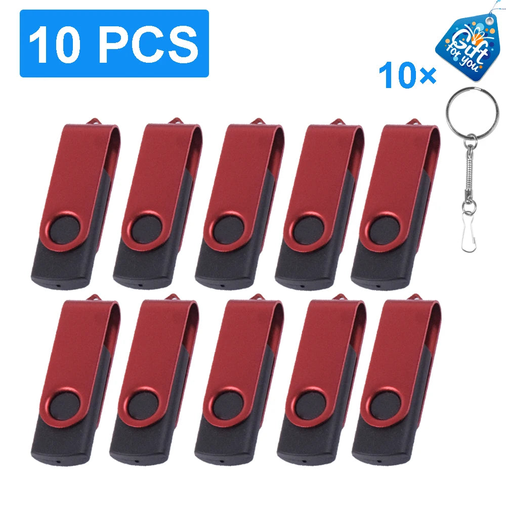 Clé USB Rotative 128Go - Bleu Élégant