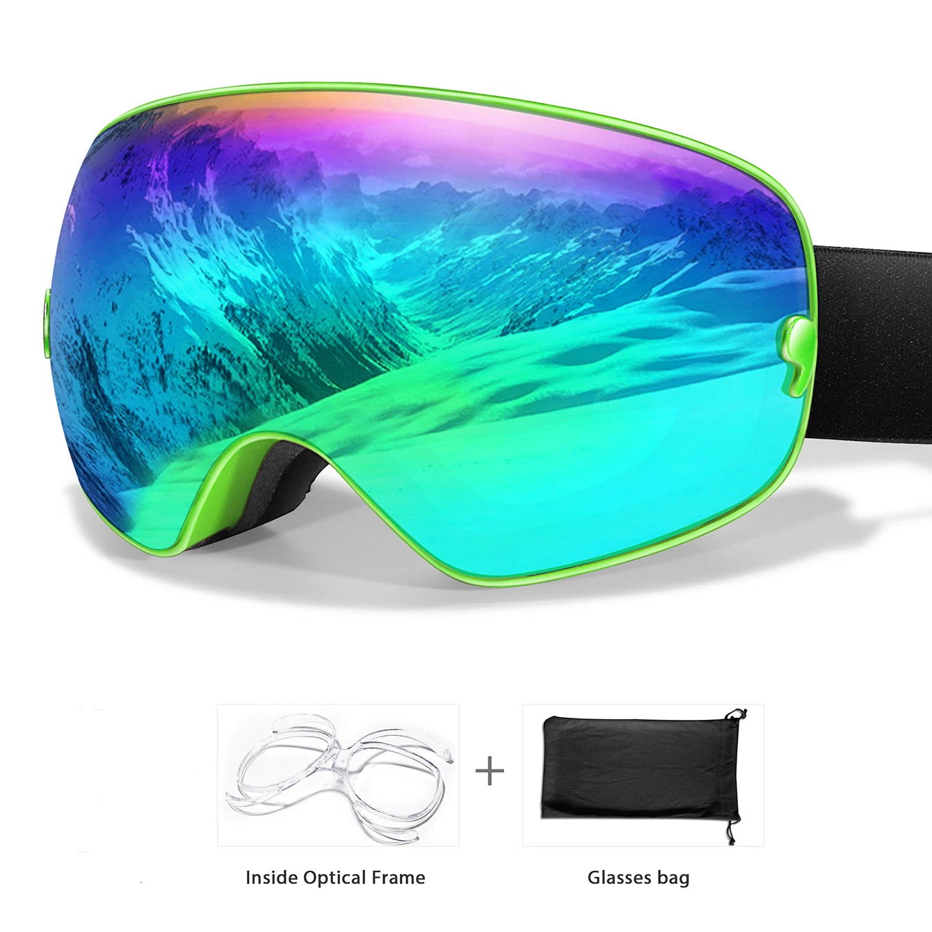 Lunettes Ski UV400 Anti-buée Mixte + Sac Offert