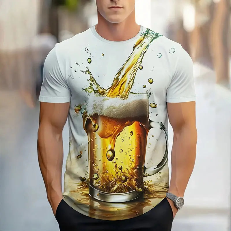 T-shirt Homme Été Dégradé 3D Style Casual