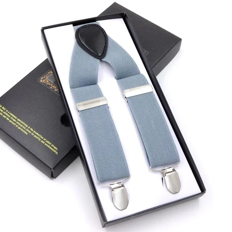Chic Multicolor Clip Suspenders for Men - 3 Clips