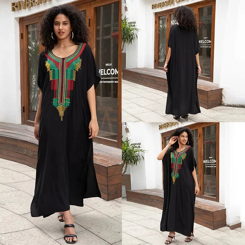 Robe de Plage Élégante en Coton Brodé - Confort Total