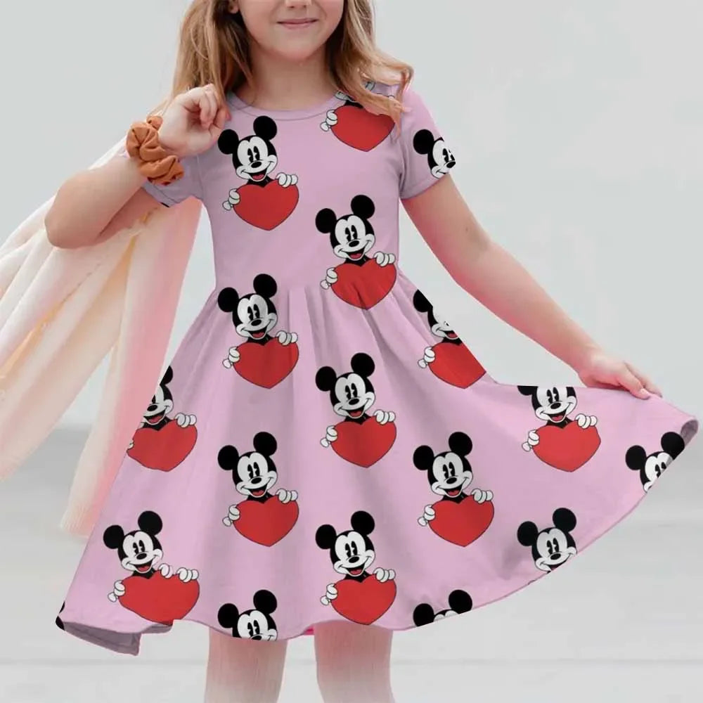 Robe Mini Mickey Été 2025 pour Filles - Style Princesse
