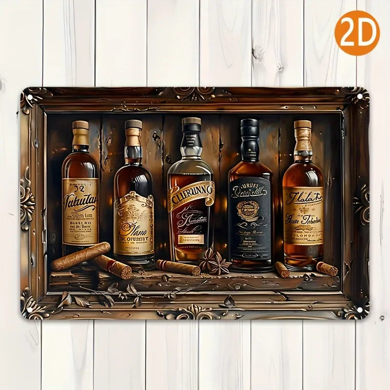 Plaque Vintage Whisky & Cigares