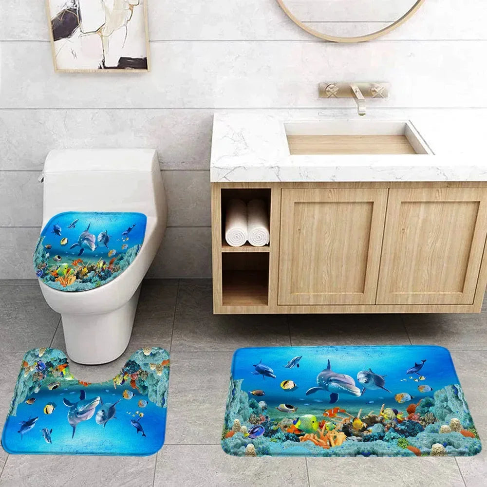 Décor Marin 3D: Ensemble Bain Éco-friendly Suède