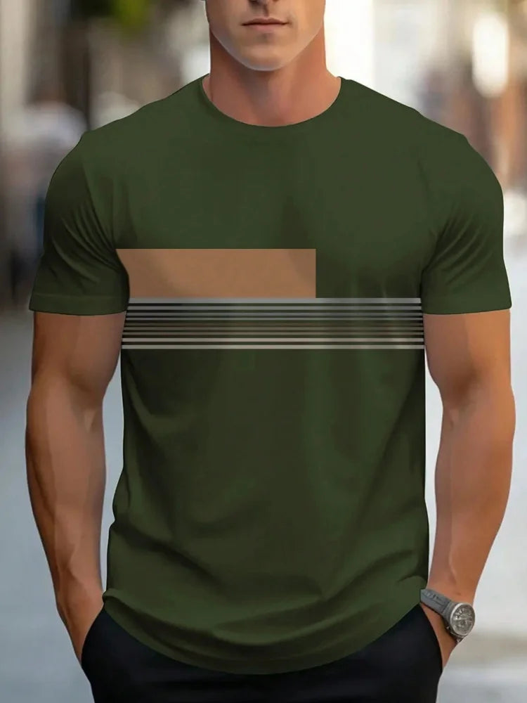 T-shirt Décontracté Été Homme à Motif Simple