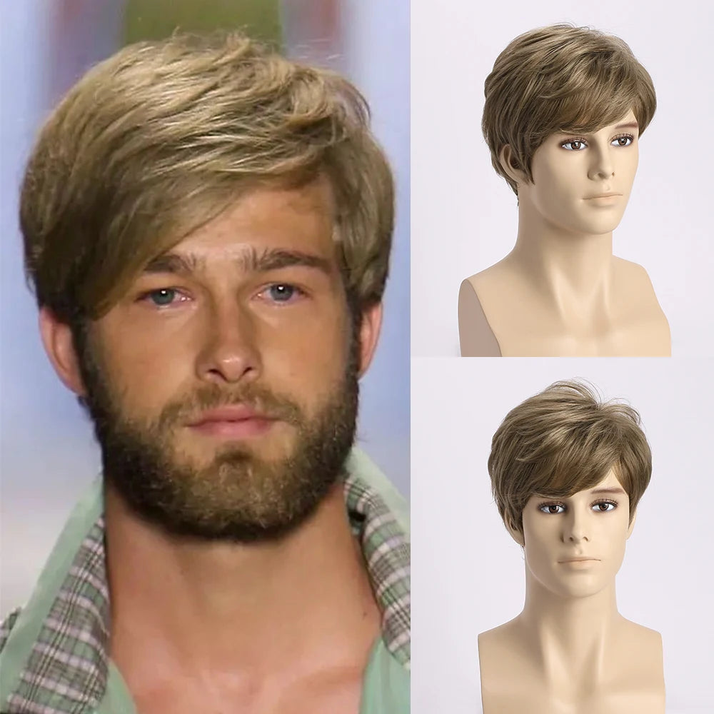 MAISI Short Curly Synthetic Wig for Men