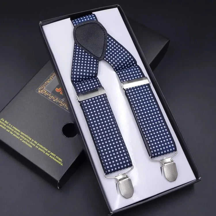 Chic Multicolor Clip Suspenders for Men - 3 Clips
