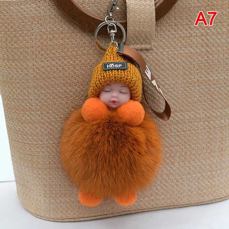 Charming Plush Fox Fur Keychain Pendant