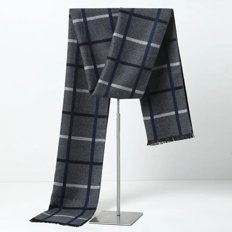 Plaid Pashmina Scarf: Men's Cozy Winter Wrap