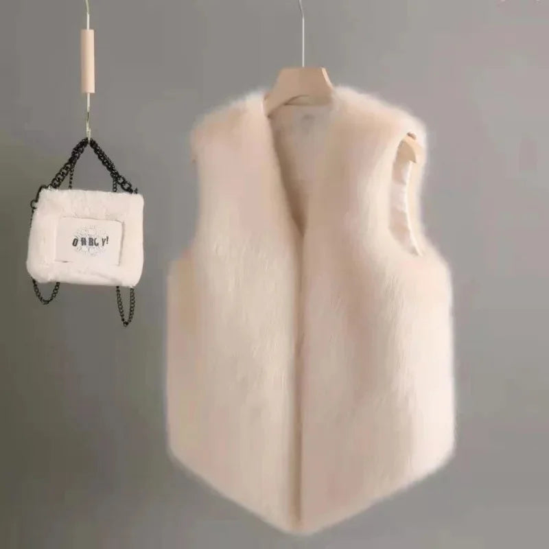 Gilet court en fausse fourrure chic pour femmes