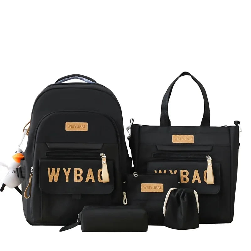 Sac à dos étudiant 5 pièces en toile