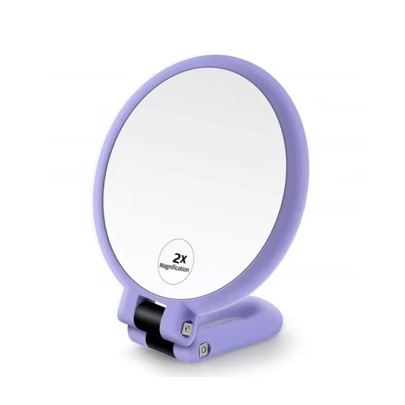 Vintage Dual-Sided Travel Makeup Mirror - Compact & Chic