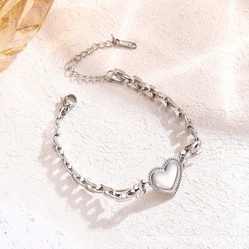 Bracelet Coeur Chic en Acier Inoxydable pour Tous