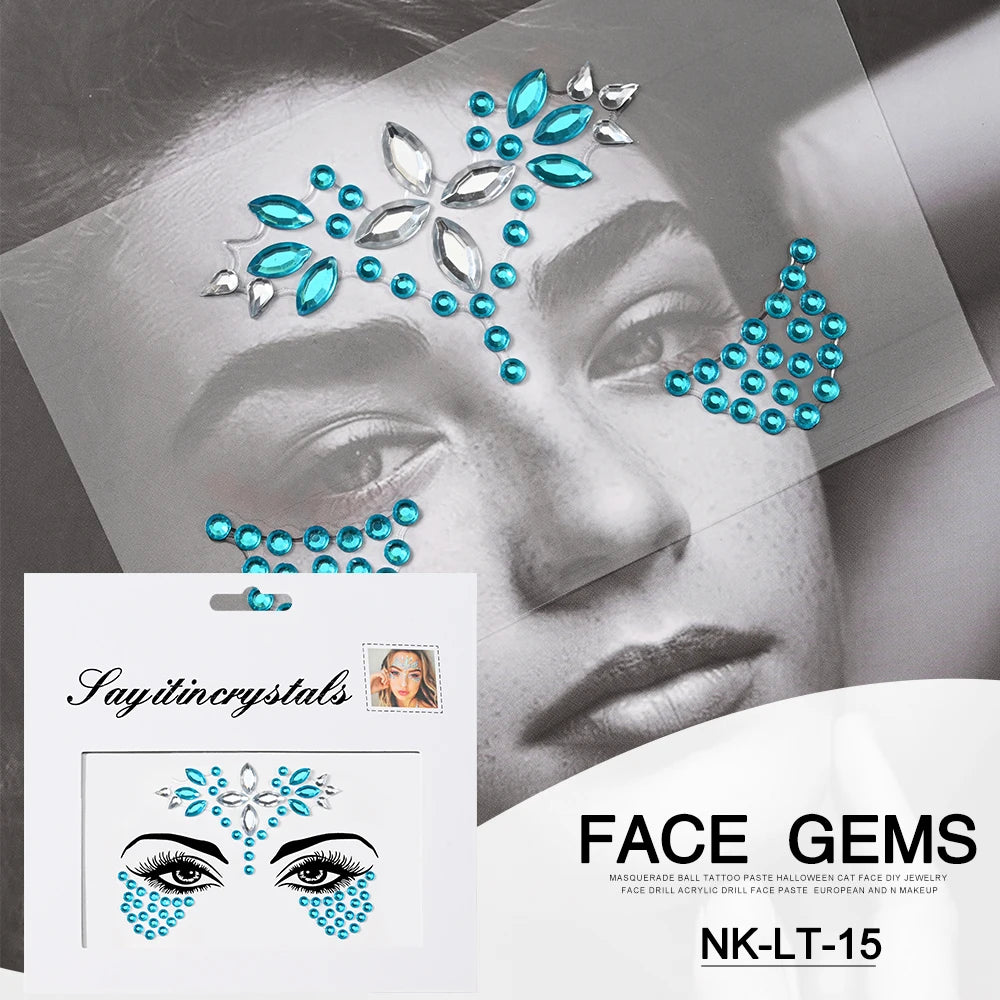 Strass 3D pour Visage - Éclat Festif