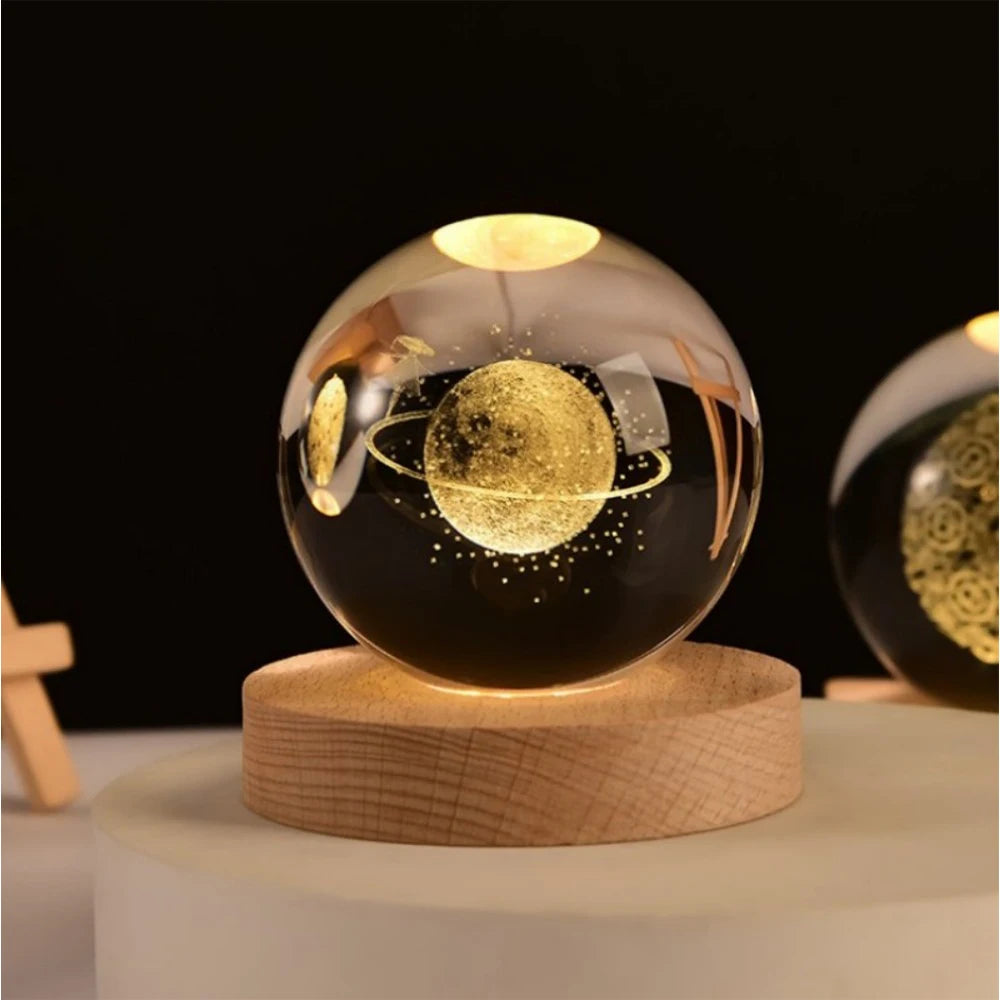 3D Crystal Planet Night Light - Creative Gift