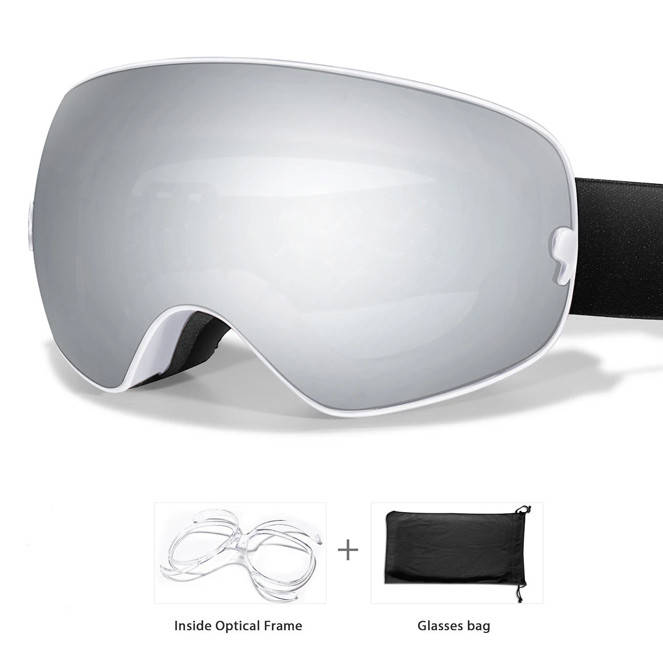 Lunettes Ski UV400 Anti-buée Mixte + Sac Offert