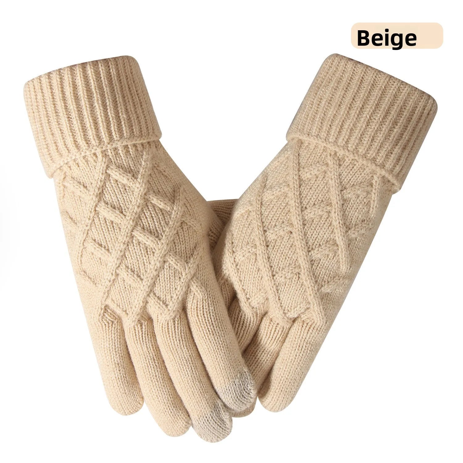Gants d'hiver tactiles en tricot chaud
