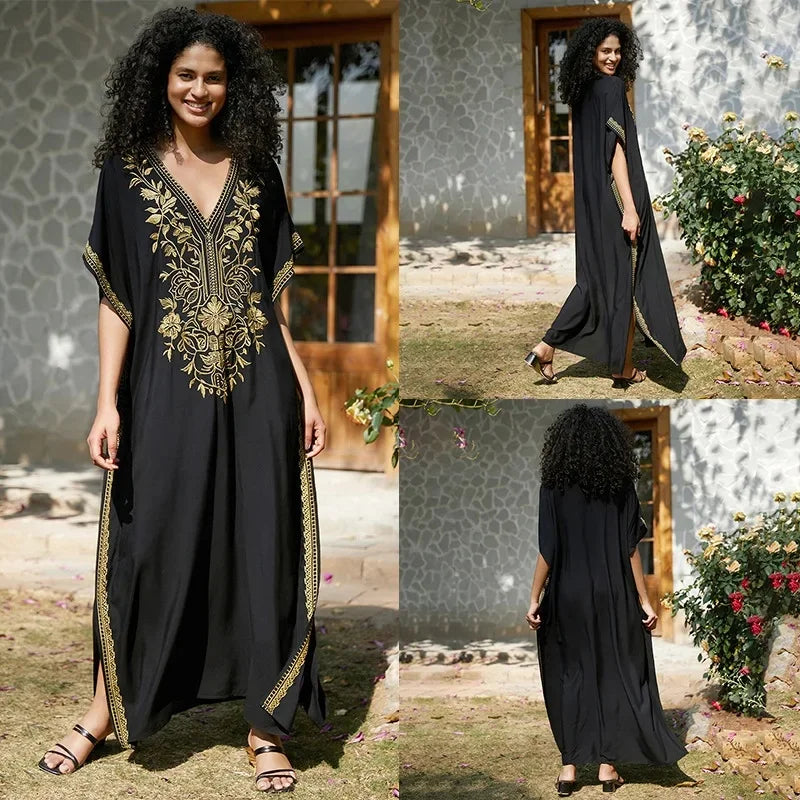 Robe de Plage Élégante en Coton Brodé - Confort Total