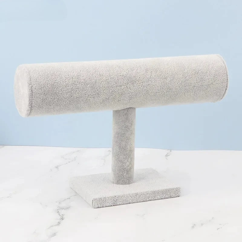 Support Bijoux Velours T-Bar Élégant