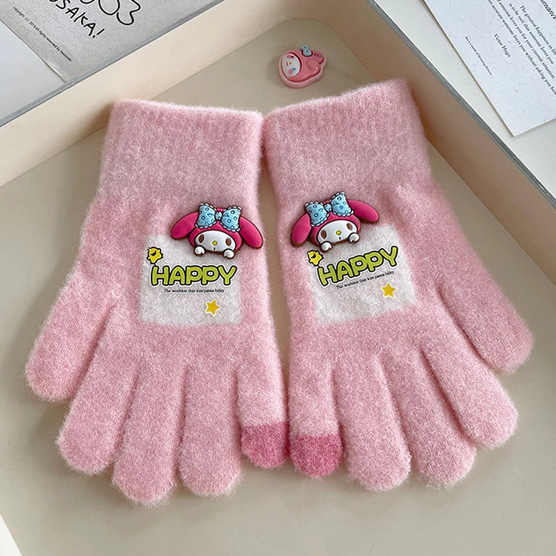 Gants Kawaii Hiver Kuromi & Hello Kitty