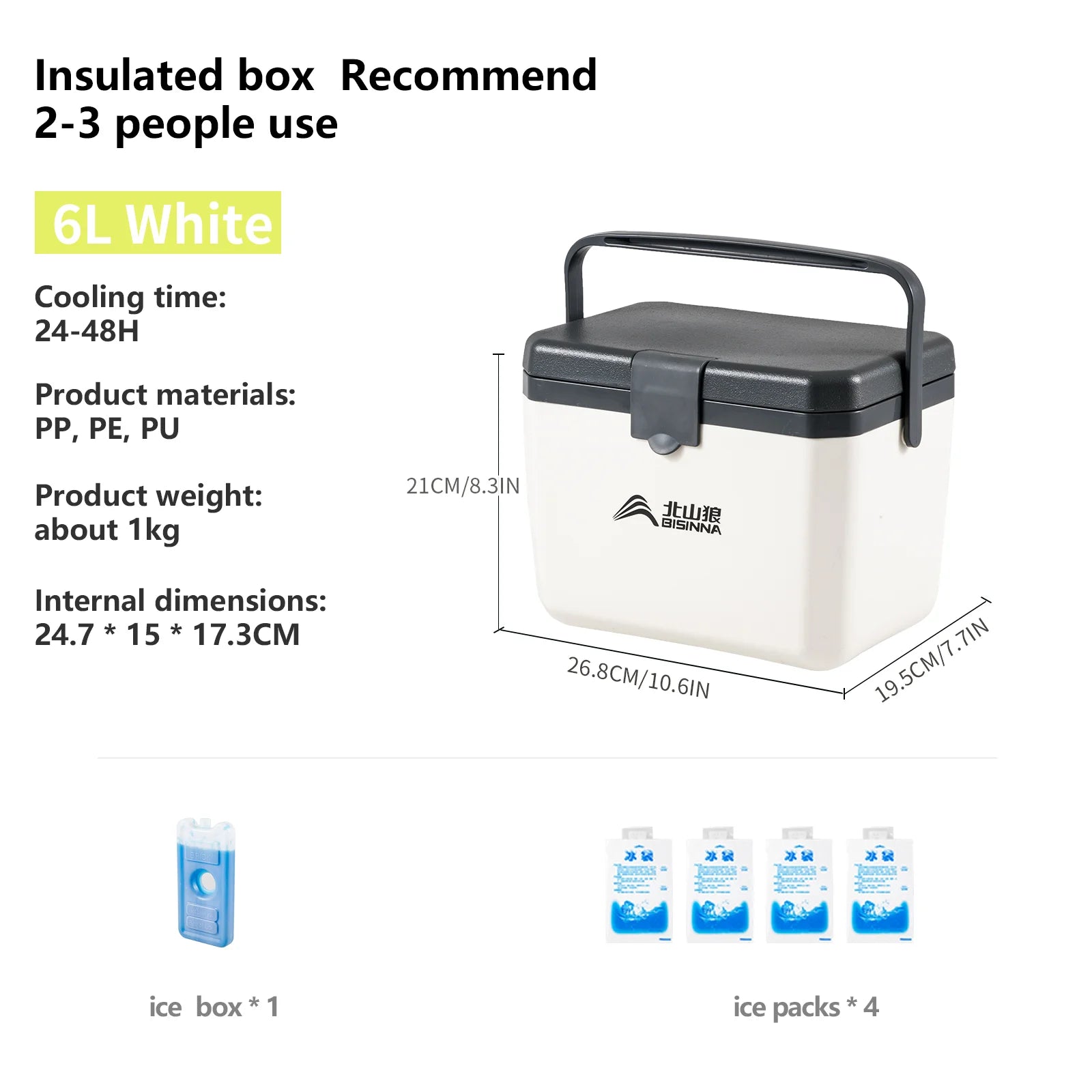 Glacière XXL BISINNA - Camping, Plage, Pêche et BBQ