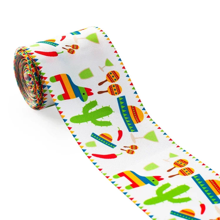 Ruban Grosgrain Fleurs Mexicaines - 5 Yards DIY