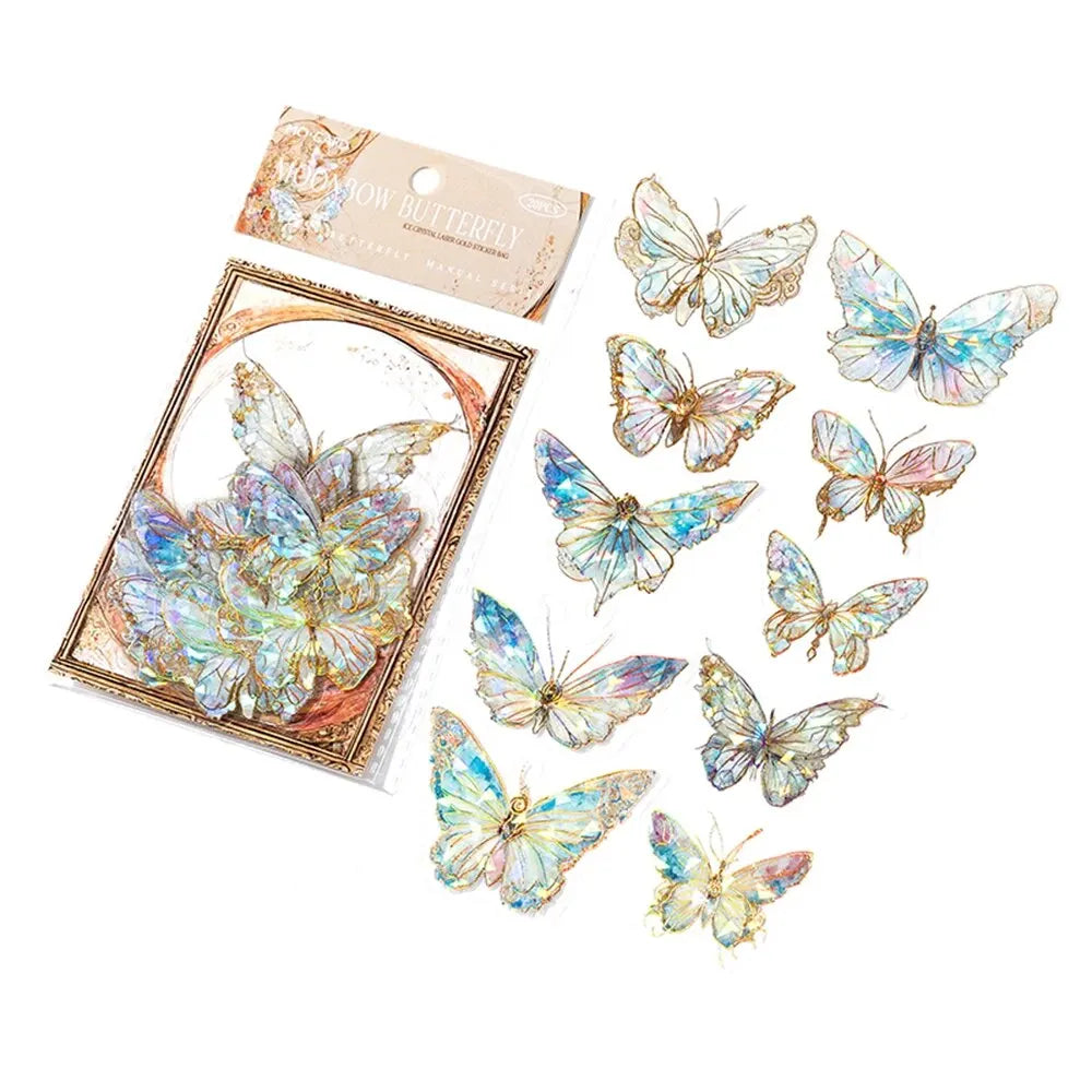 Autocollants 3D Papillon Flash - 20 pièces PET