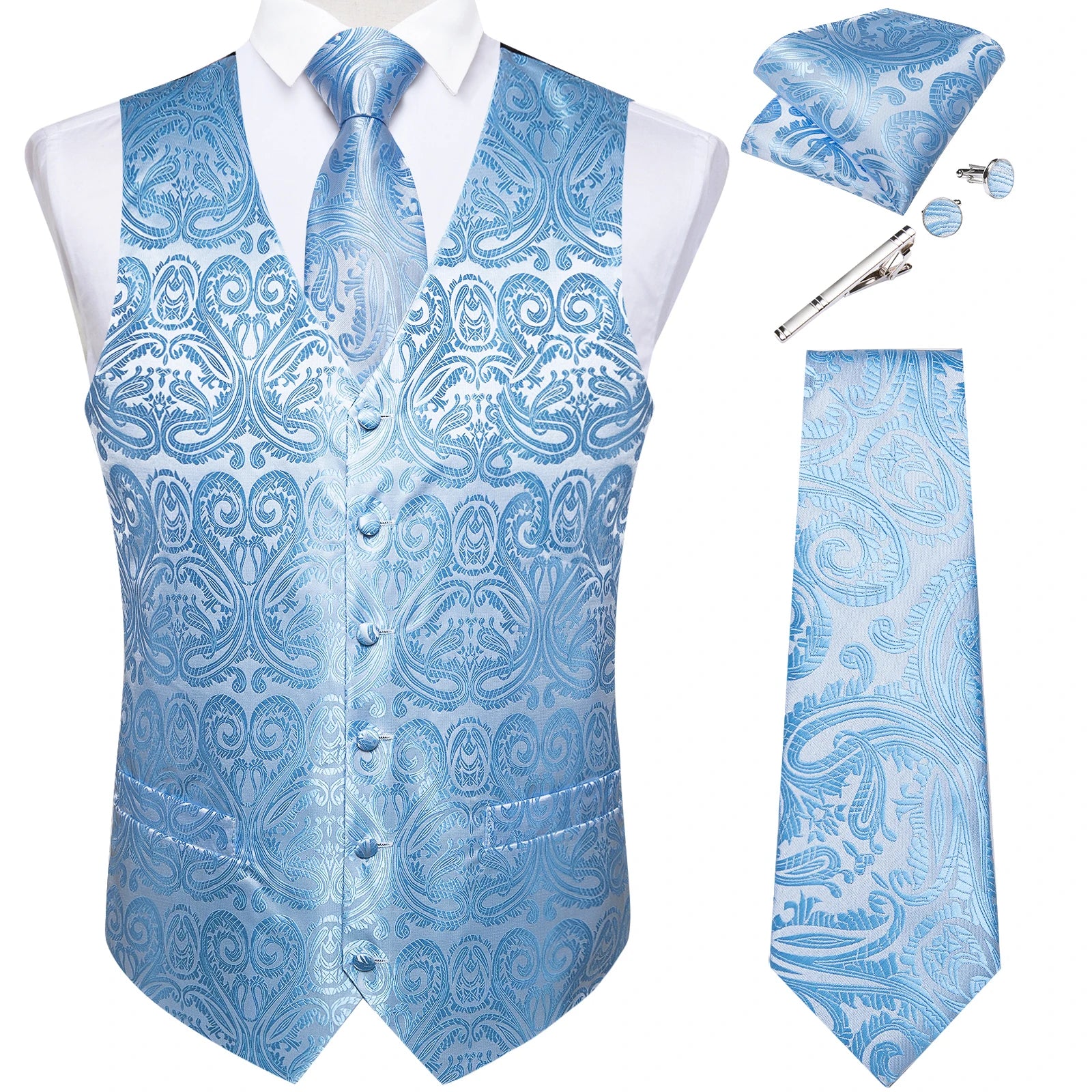 Gilet Luxe Mariage avec Accessoires