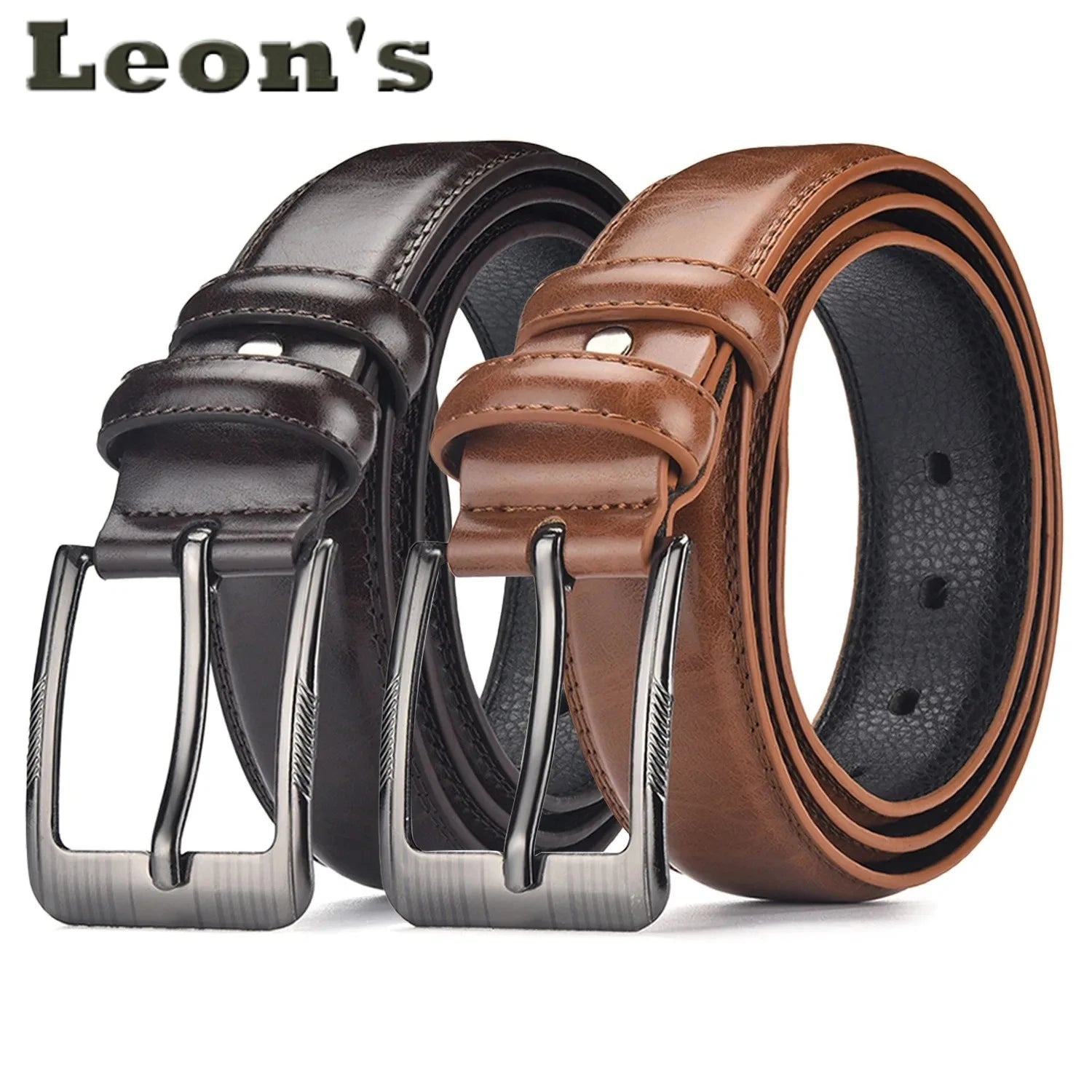 Ceintures en cuir pour hommes d'affaires - Duo élégant