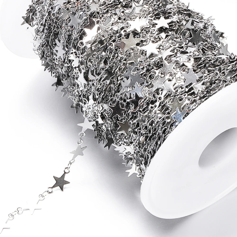 Stainless Steel Star Link Chain for DIY Jewelry