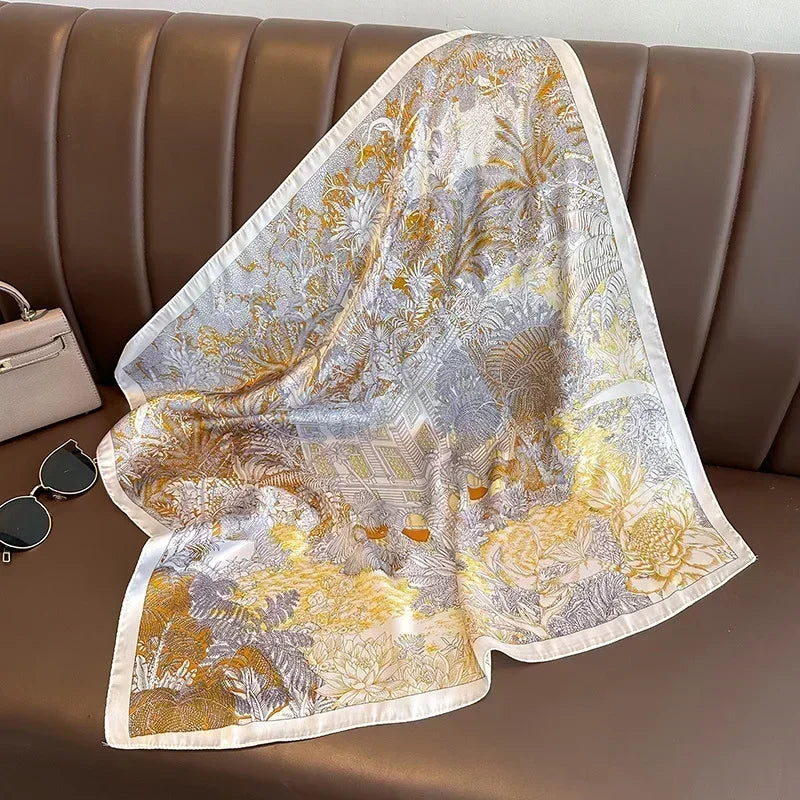 Foulard Luxe Satiné Équestre pour Femme