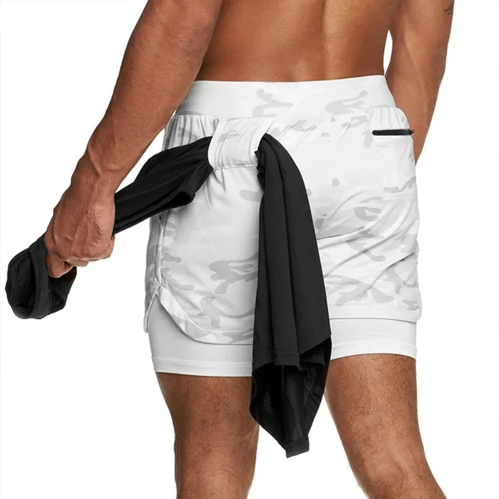 Double Action: Short Sport 2 en 1 Homme Été