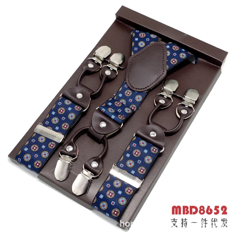 Adjustable 6-Clip Suspenders for Men & Women