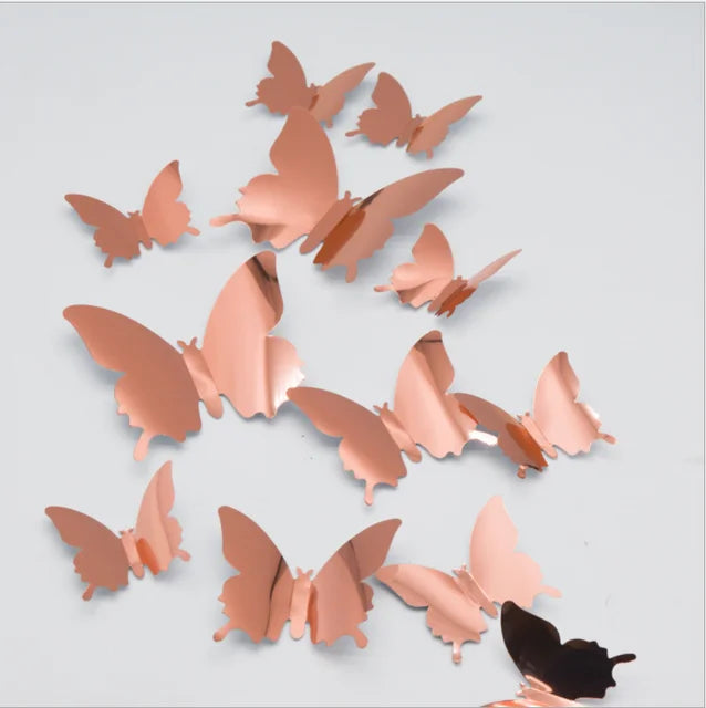 Papillons Miroirs 3D - Autocollants Muraux Décoratifs