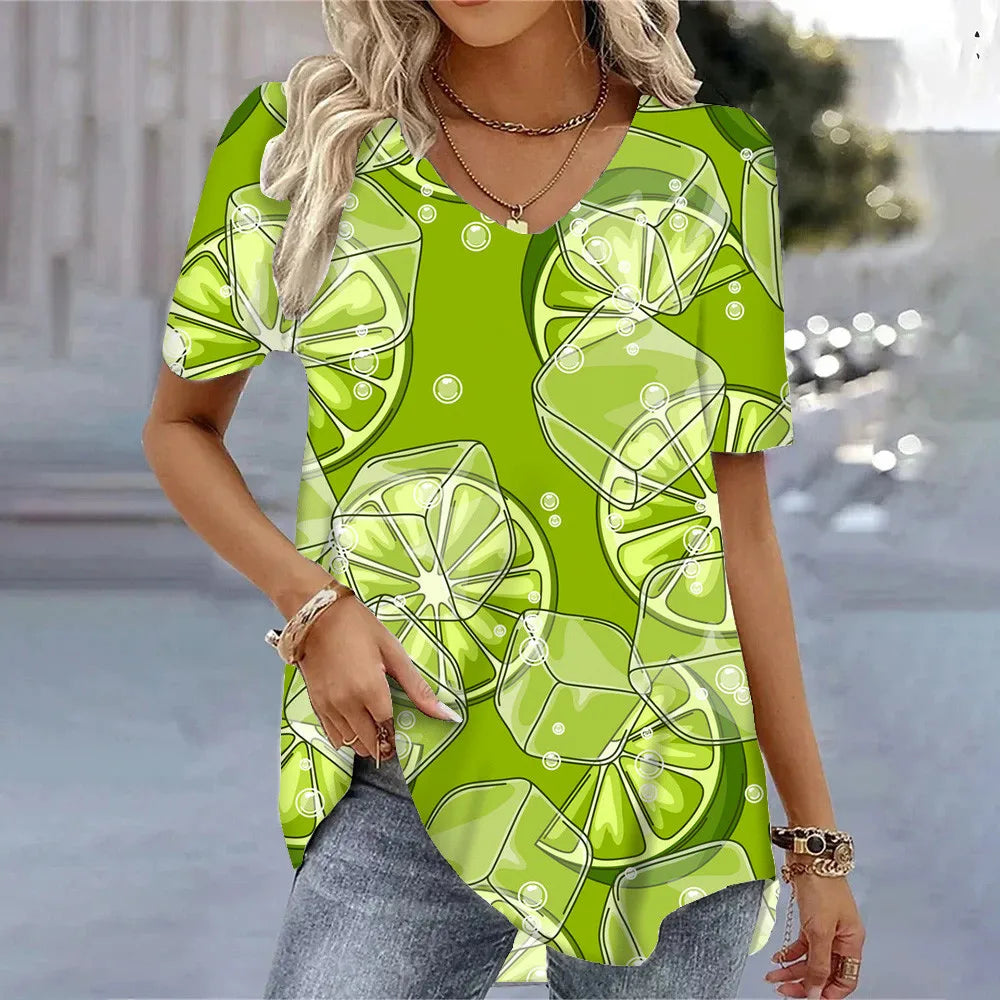 T-shirt Floral 3D Élégant d'Été
