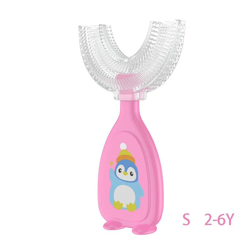 U-Shaped 360° Baby Toothbrush & Teether Silicone Care