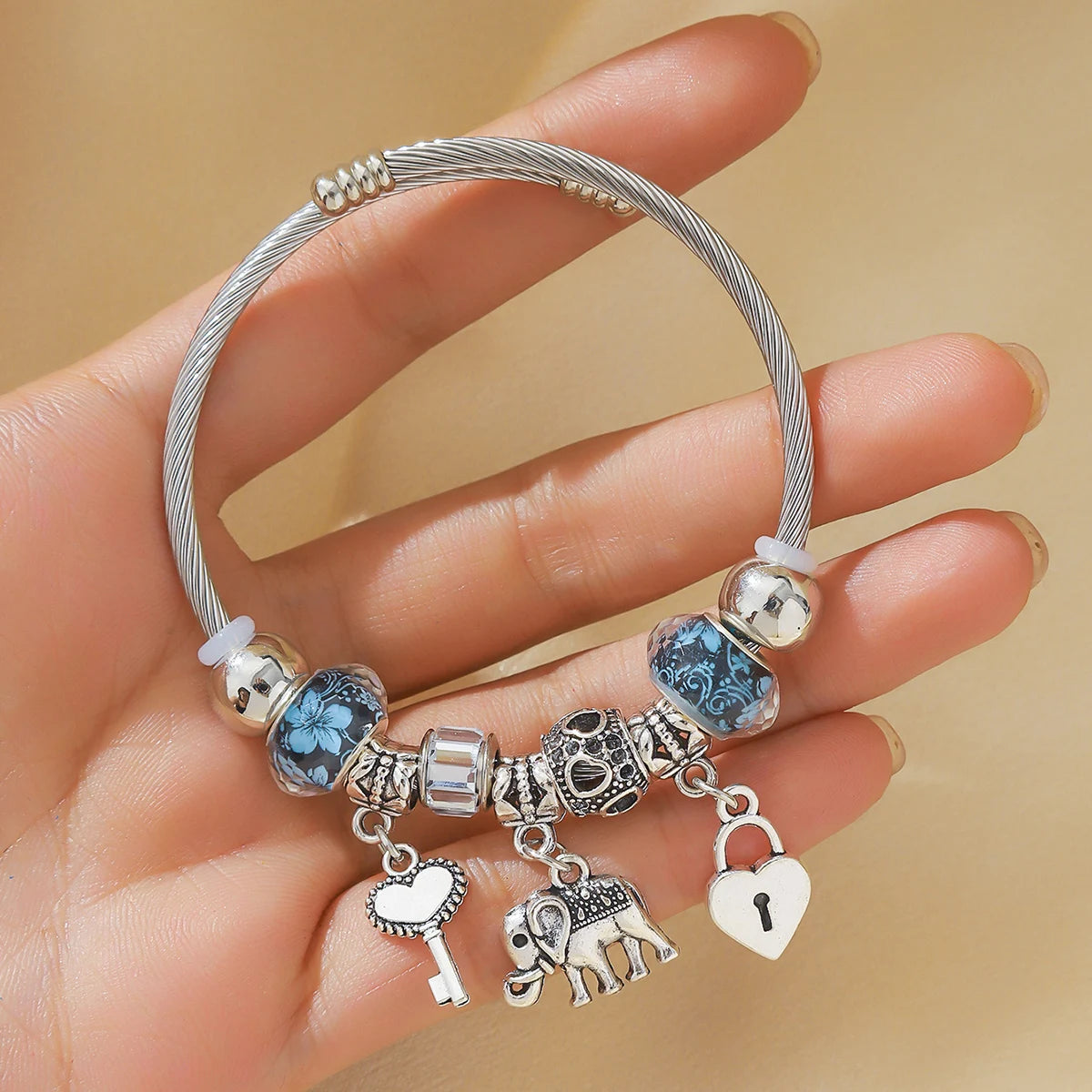 Bracelet Élégance Éléphant en Alliage pour Femmes