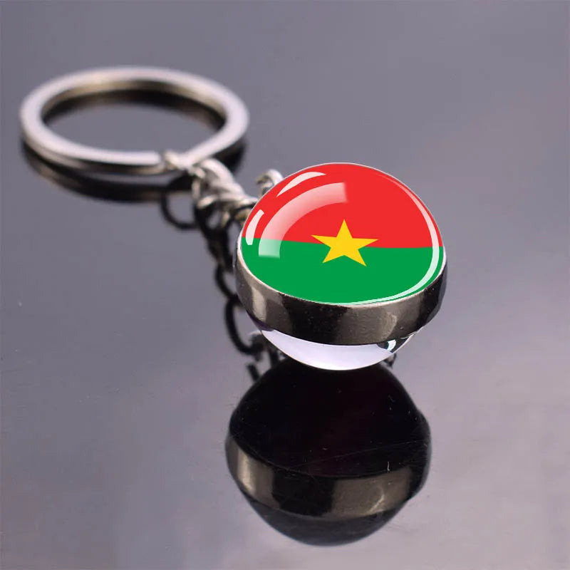 Porte-clés Drapeaux Africains en Verre