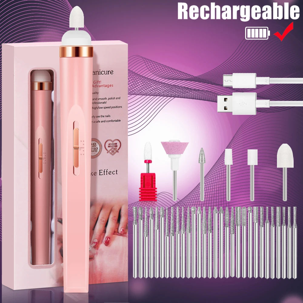 YIKOOLIN 5-in-1 USB Nail Drill & Manicure Kit