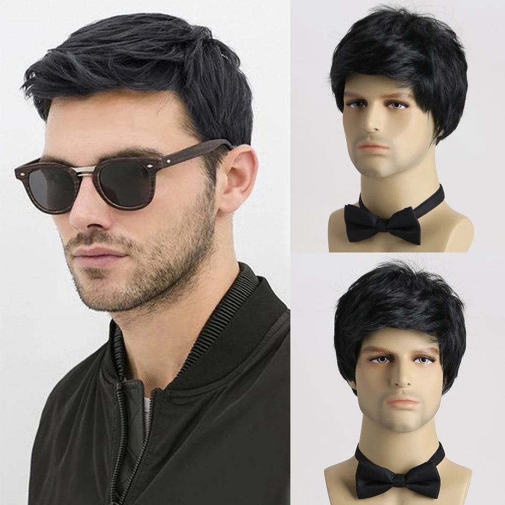 MAISI Short Curly Synthetic Wig for Men