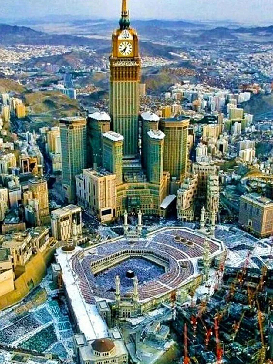 Éclat de Diamant: Mosquée de la Mecque en Mosaïque