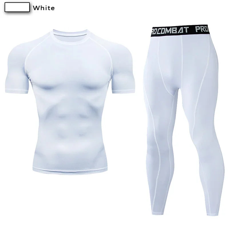 Ensemble Sport Compression Homme 2 Pièces Fitness