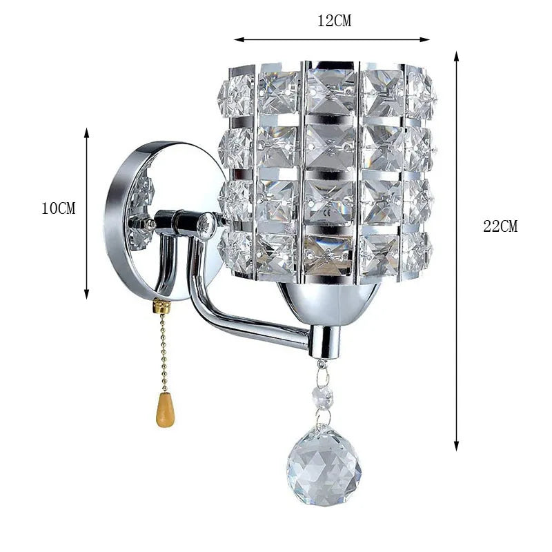 CrystalGlow Wall Sconce: Elegant Gold/Silver Lighting