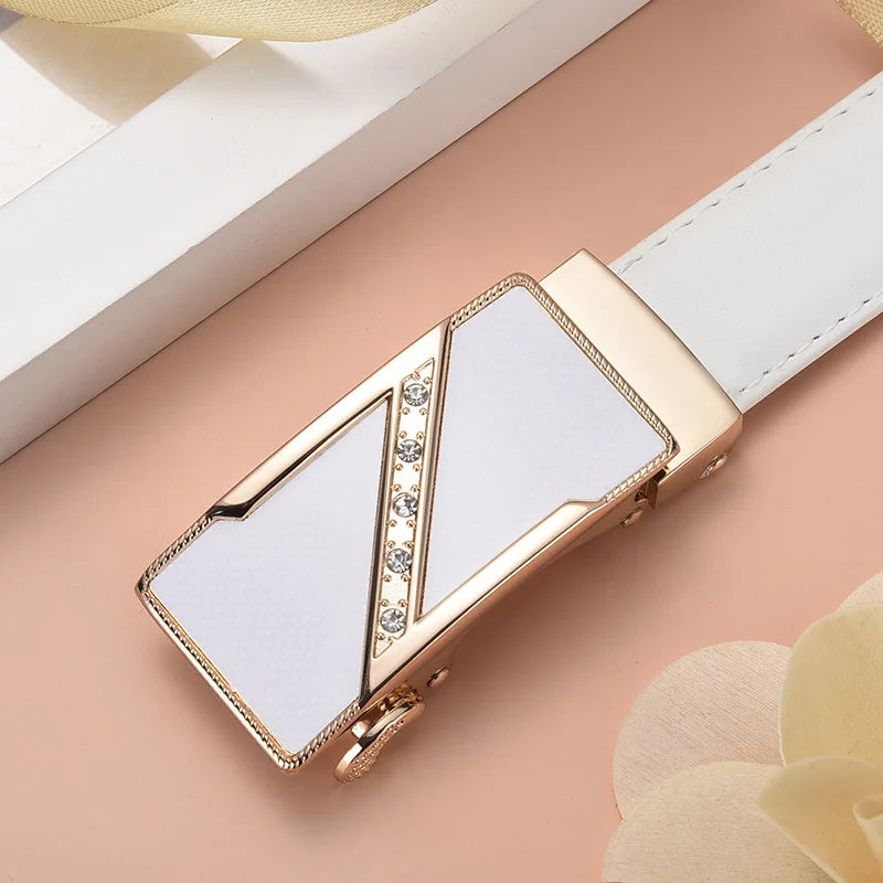 Ceinture Automatique Chic en Cuir pour Femmes