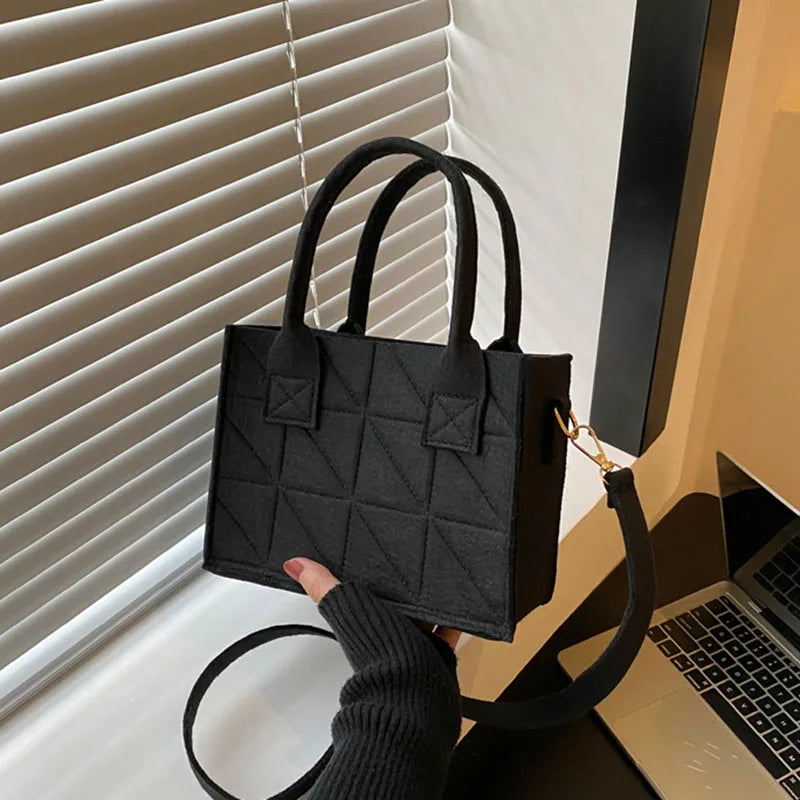 Sac carré décontracté en feutre pour femme