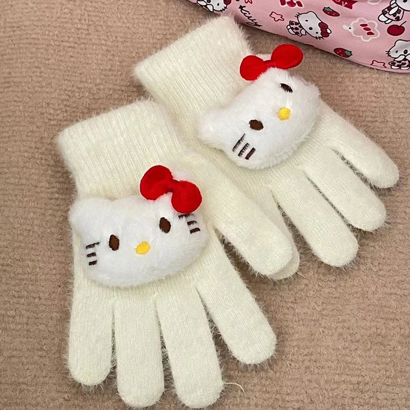 Gants Kawaii Hiver Kuromi & Hello Kitty