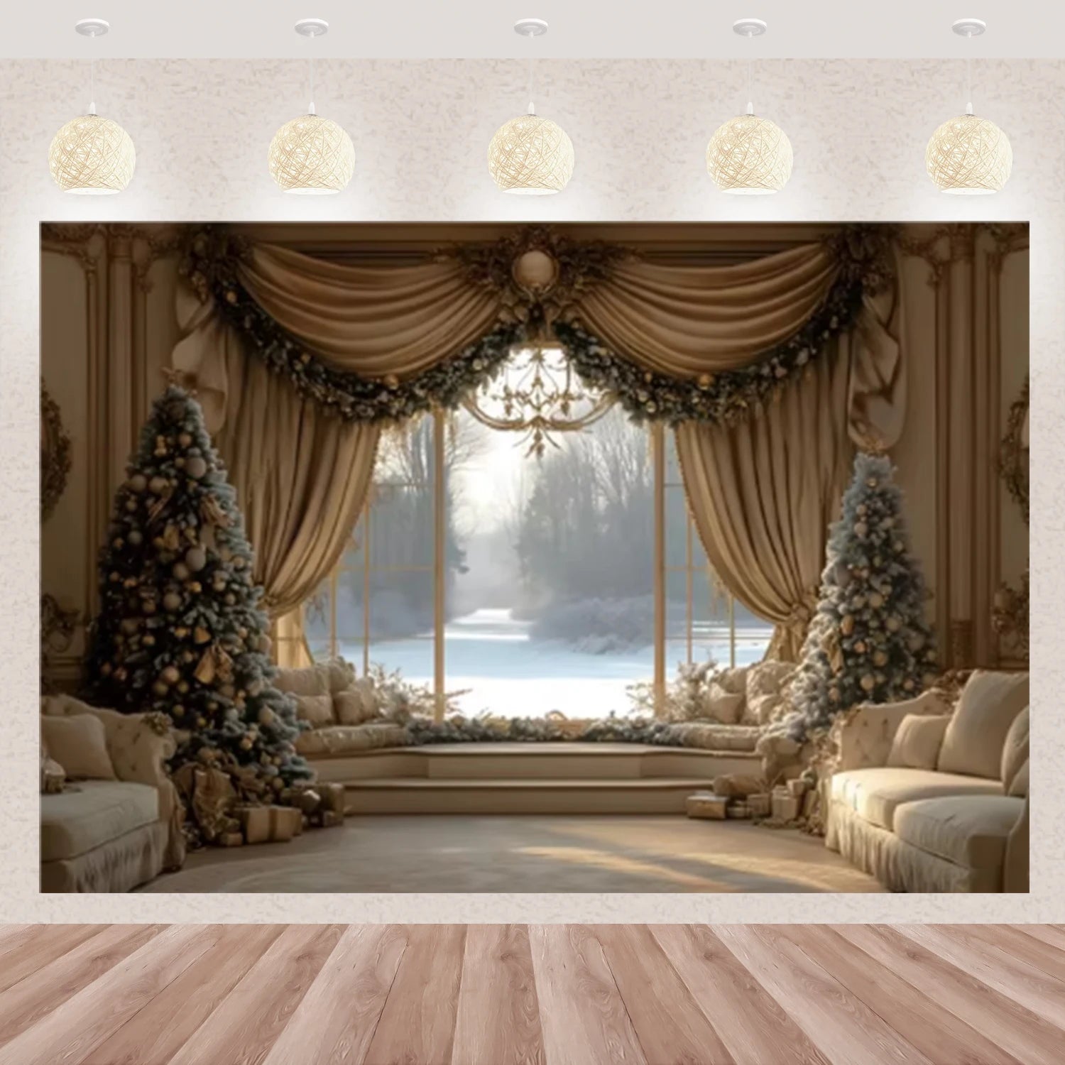 Décor Festif Hiver : Arbre & Fenêtre